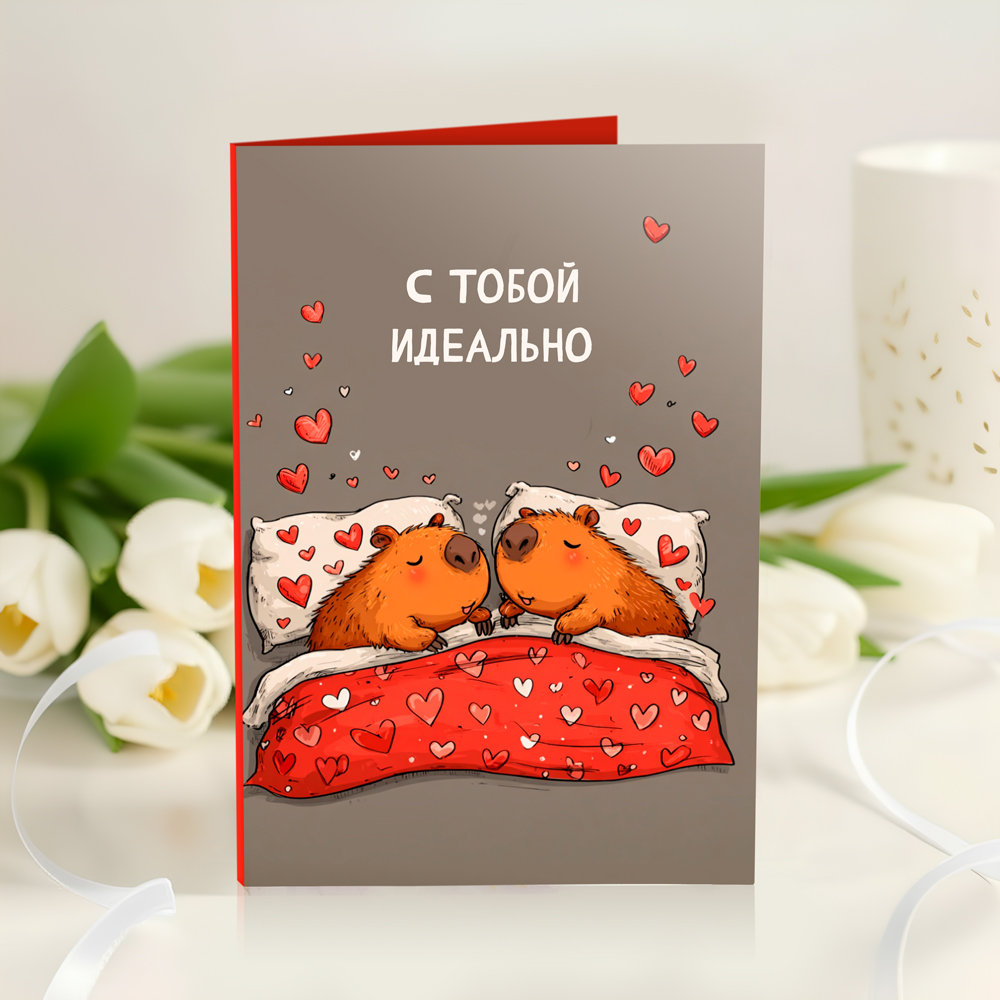 Открытка С Шоколадками С тобой идеально
